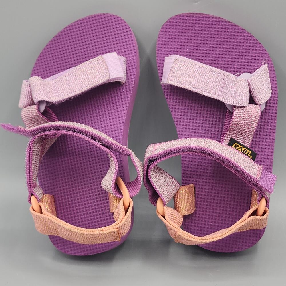 Teva Kids Original Universal Metallic Sandals Pink Purple 1131611C Size 9 US